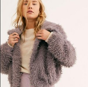 Free People Zuri One Parka Lavender Sherpa Jacket